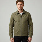 Men's Shirt-Collar Zip Harrington with Check Lining