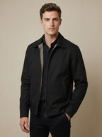 Men's Shirt-Collar Zip Harrington with Check Lining