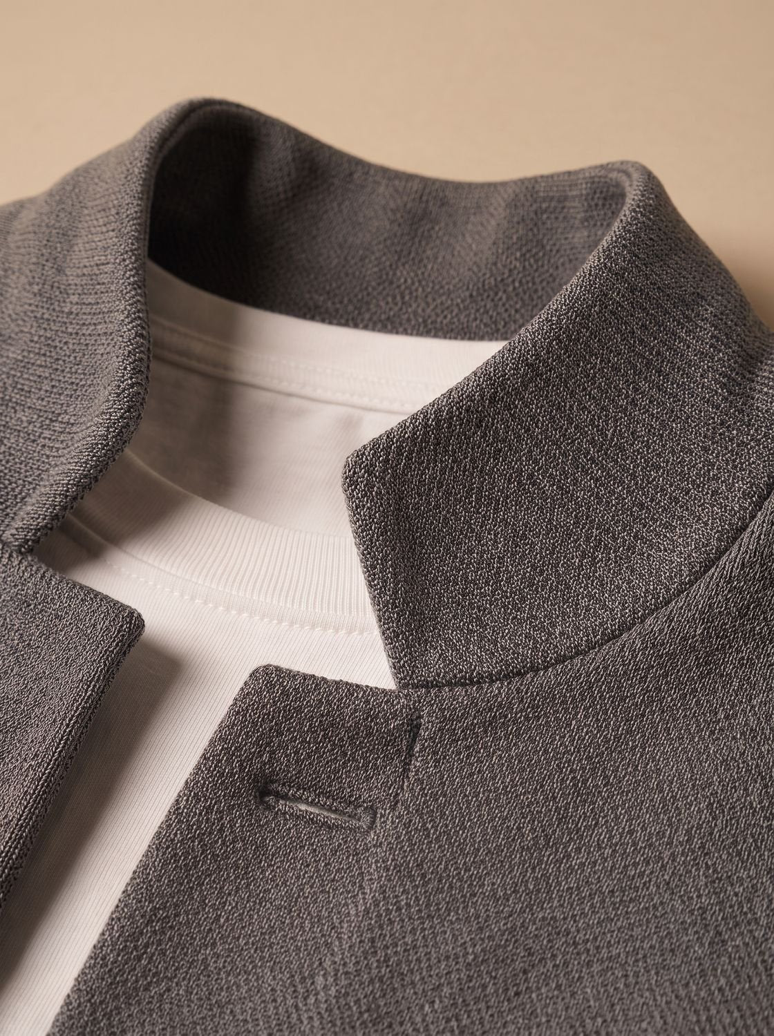 Men's Three-Button Stand Collar Textured Cardigan