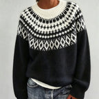 Women's Fair Isle Yoke Jumper with Plain Knit Body