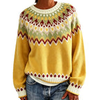 Women's Fair Isle Yoke Jumper with Plain Knit Body