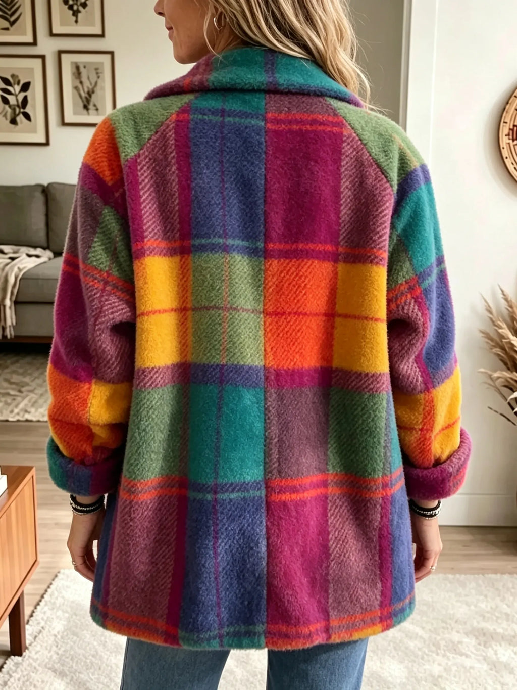 Women's Relaxed Brushed Check Shacket