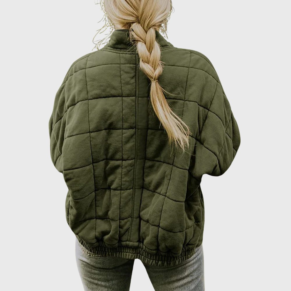 Women's Zip-Front Oversized Quilted Bomber