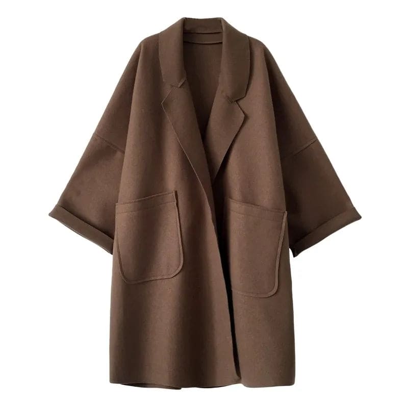 Women's Relaxed Longline Trench Coat in Wool Blend