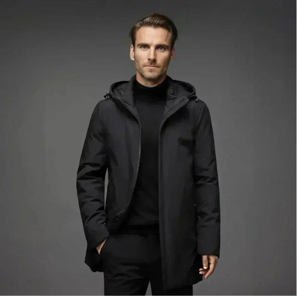 Men's Padded Hooded Parka Extended Hem Everyday Warmth