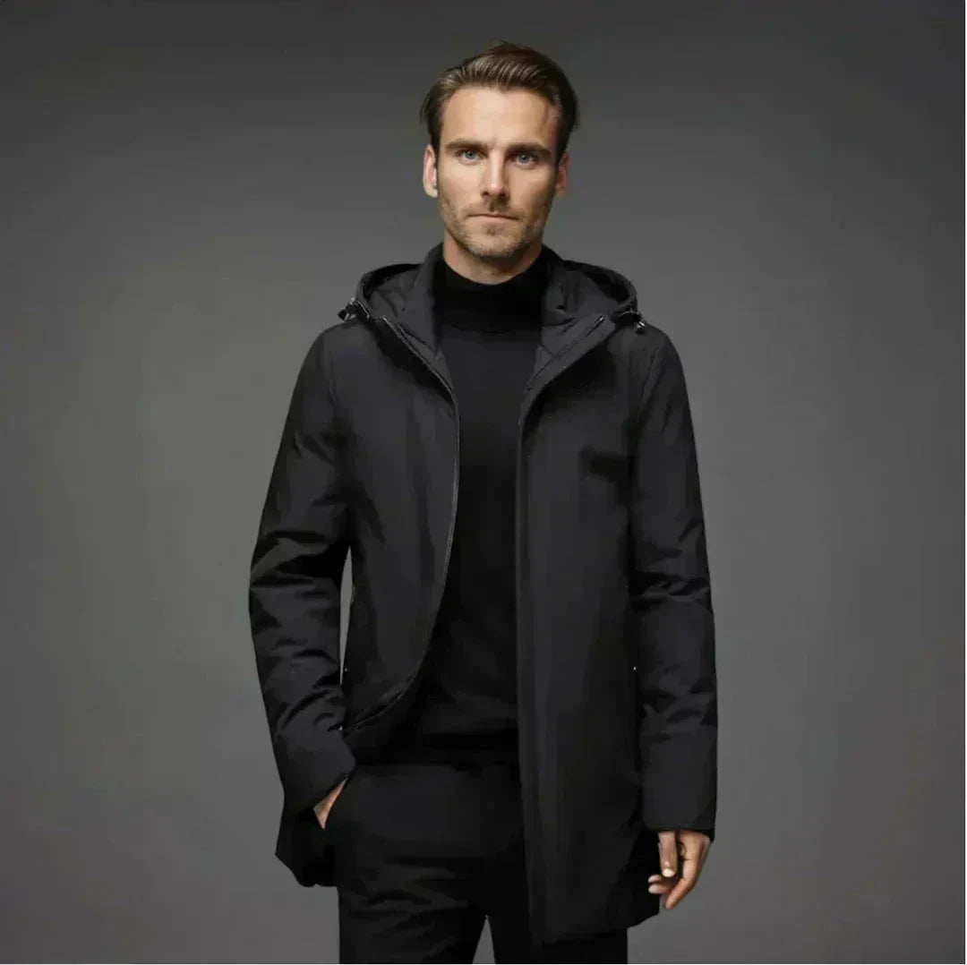 Men's Padded Hooded Parka Extended Hem Everyday Warmth