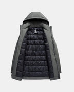 Men's Padded Hooded Parka Extended Hem Everyday Warmth