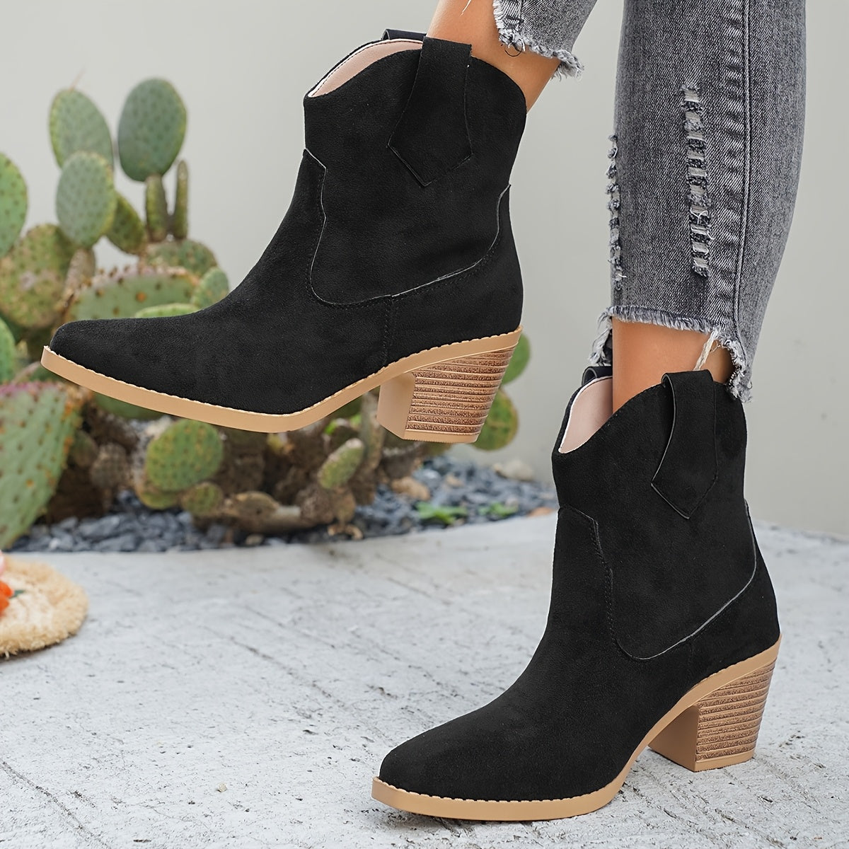 Women's Pull-On Western Chelsea Boots with Yoke Stitching