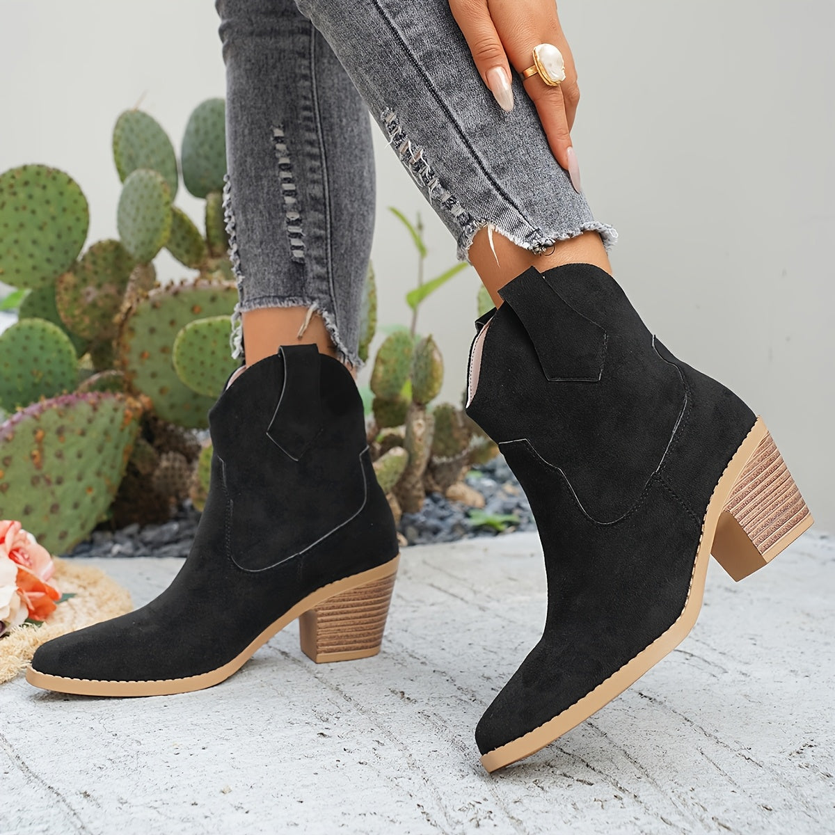 Women's Pull-On Western Chelsea Boots with Yoke Stitching