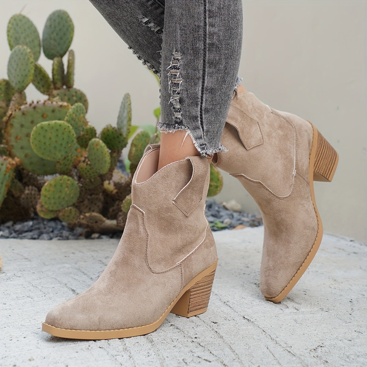 Women's Pull-On Western Chelsea Boots with Yoke Stitching