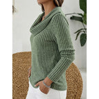 Women's Soft Draped Neck Rib Knit Jumper