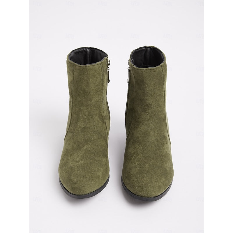 Women's Understated Side-Zip Ankle Boots with Gentle Block Heel