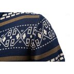 Women's Stand Collar Zip-Up Fair Isle Knit Cardigan