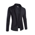 Men's Wide Shawl Neck Knit Cardigan - Black