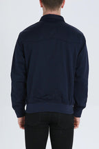 Men's Tartan Lined Harrington Jacket Ribbed Cuffs Hem
