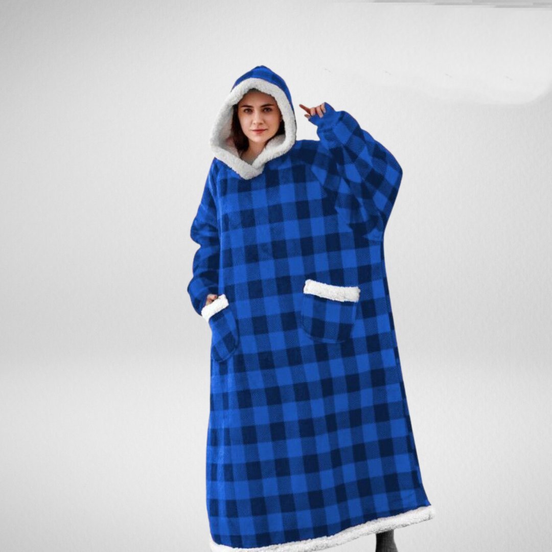 Women's Oversized Wearable Blanket Hoodie with Front Pockets – Royal Blue