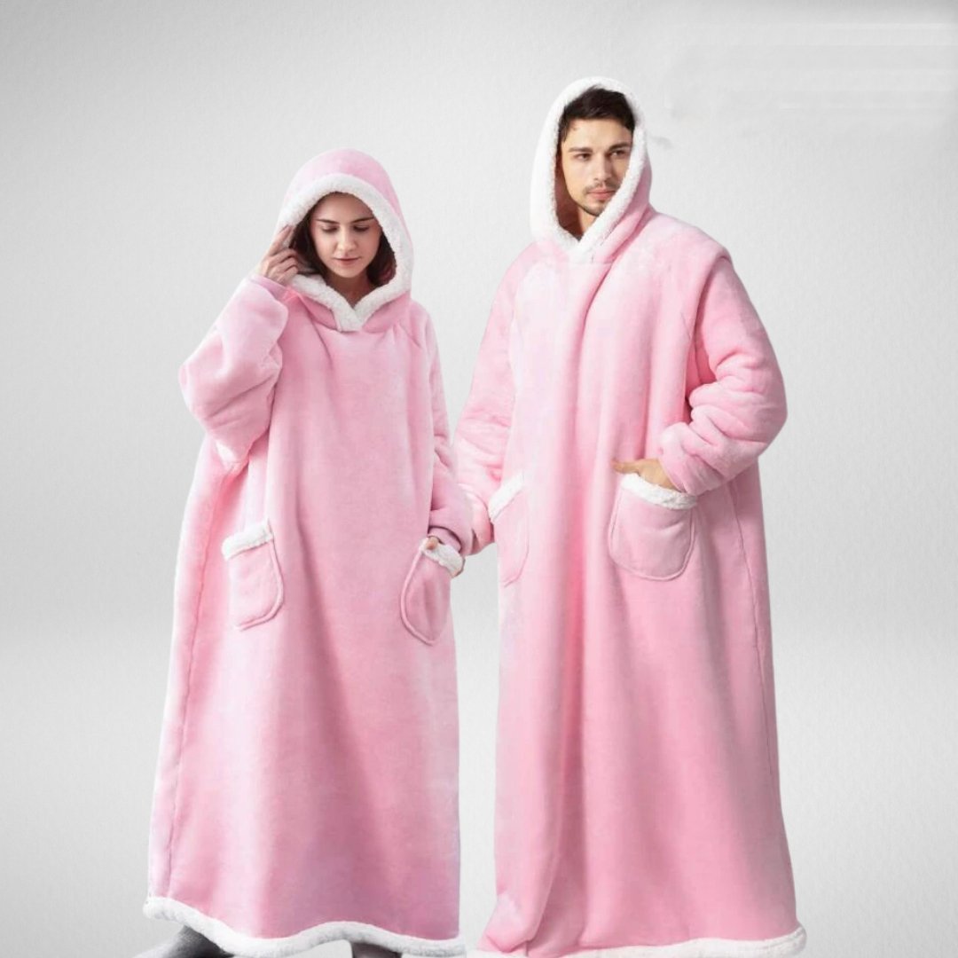Women's Oversized Wearable Blanket Hoodie with Front Pockets – Pink