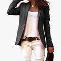 Women's One-Button Tailored Work Blazer - Black