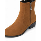 Women's Understated Side-Zip Ankle Boots with Gentle Block Heel