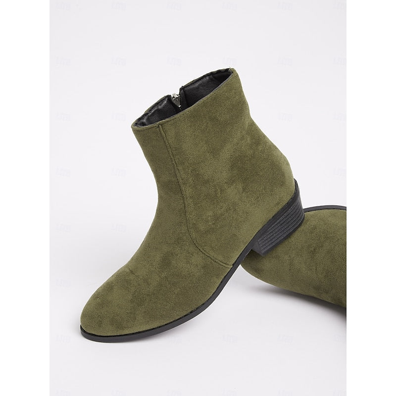 Women's Understated Side-Zip Ankle Boots with Gentle Block Heel