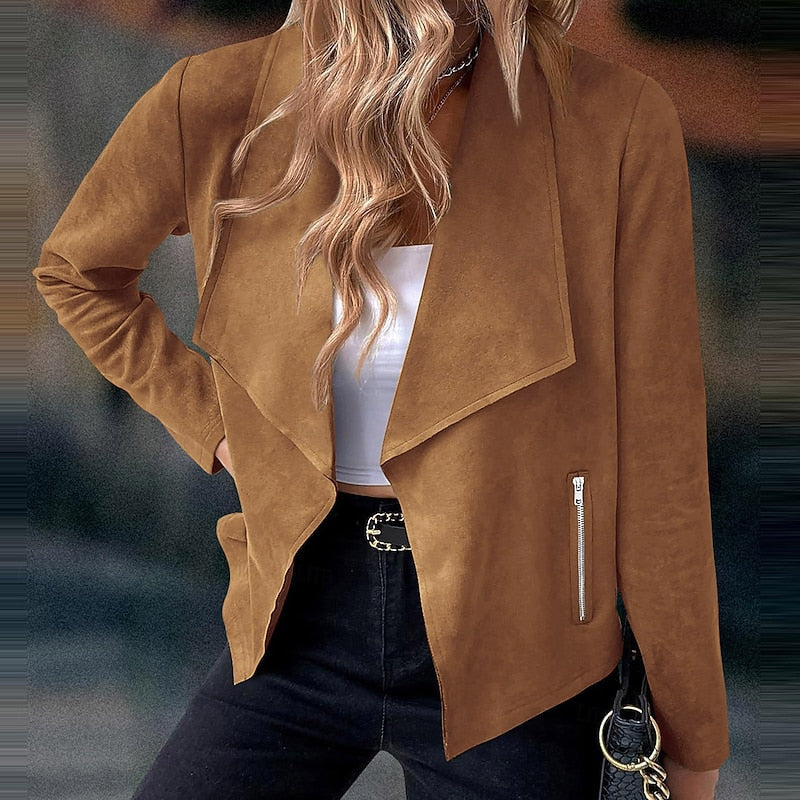Women's Cascade Collar Lightweight Jacket with Zip Pockets