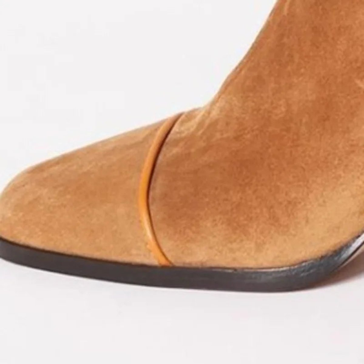 Women's Suede Ankle Boots with Leopard Toe Cap and Block Heel