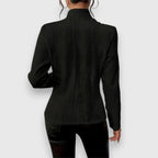 Women's Slim Cable-Knit Mock-Neck Jumper for Layering