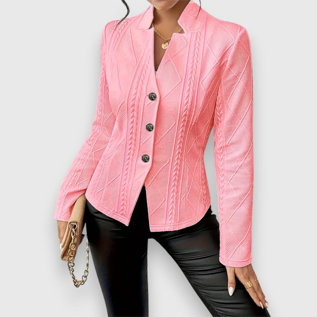Women's Slim Cable-Knit Mock-Neck Jumper for Layering
