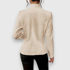 Women's Slim Cable-Knit Mock-Neck Jumper for Layering