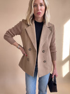 Women's Rib-Knit Sleeve Tailored Blazer