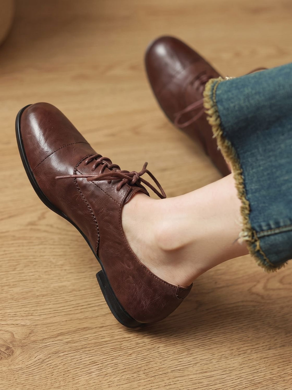 Women's Non-Slip Cushioned Leather Oxford Shoes
