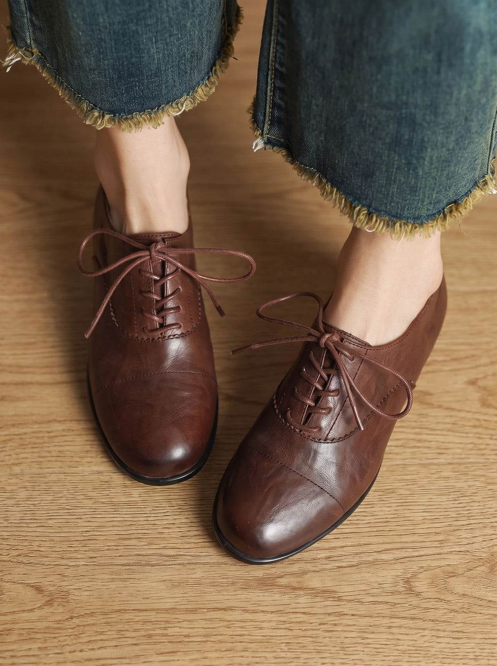 Women's Non-Slip Cushioned Leather Oxford Shoes
