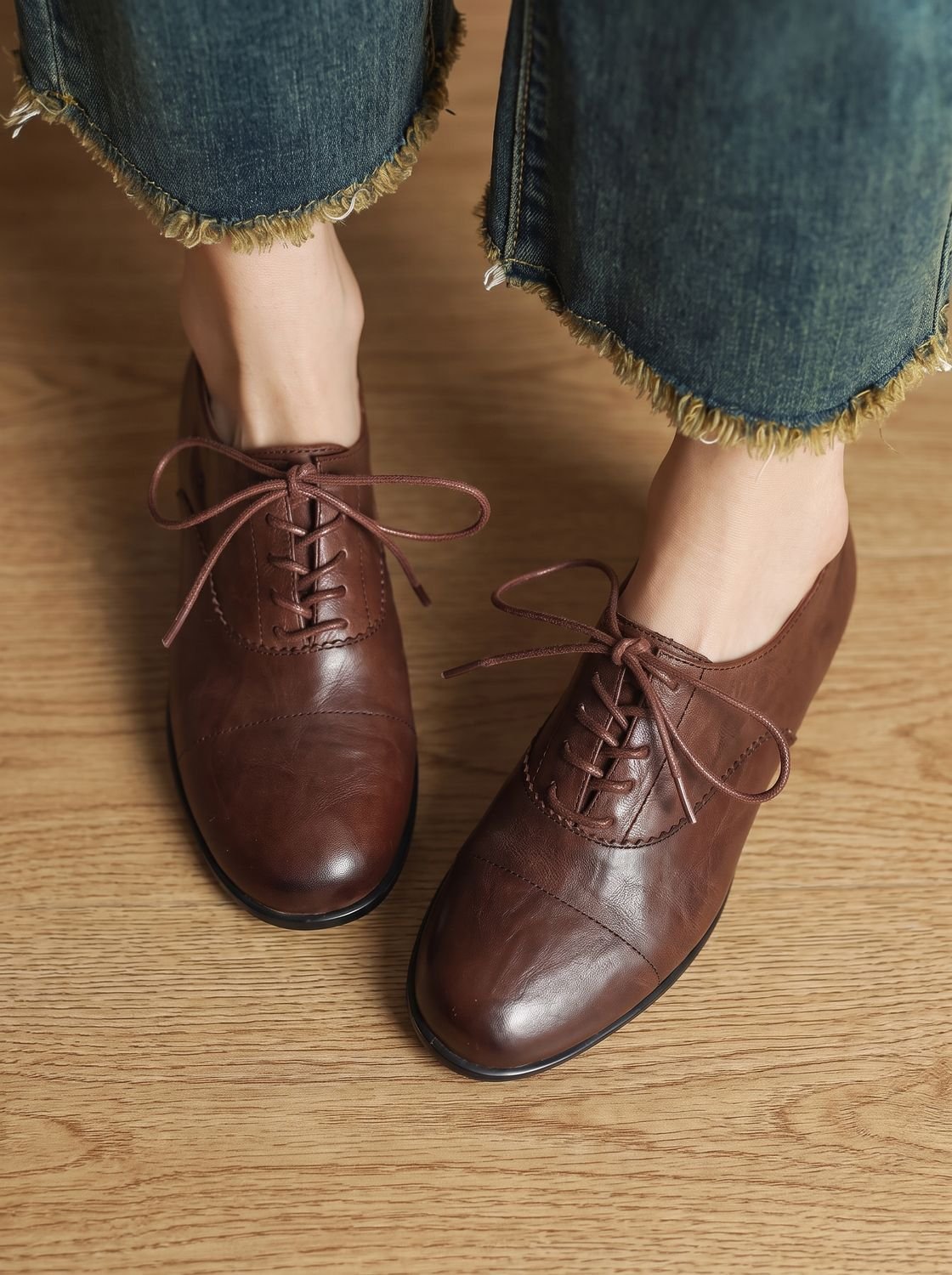 Women's Non-Slip Cushioned Leather Oxford Shoes