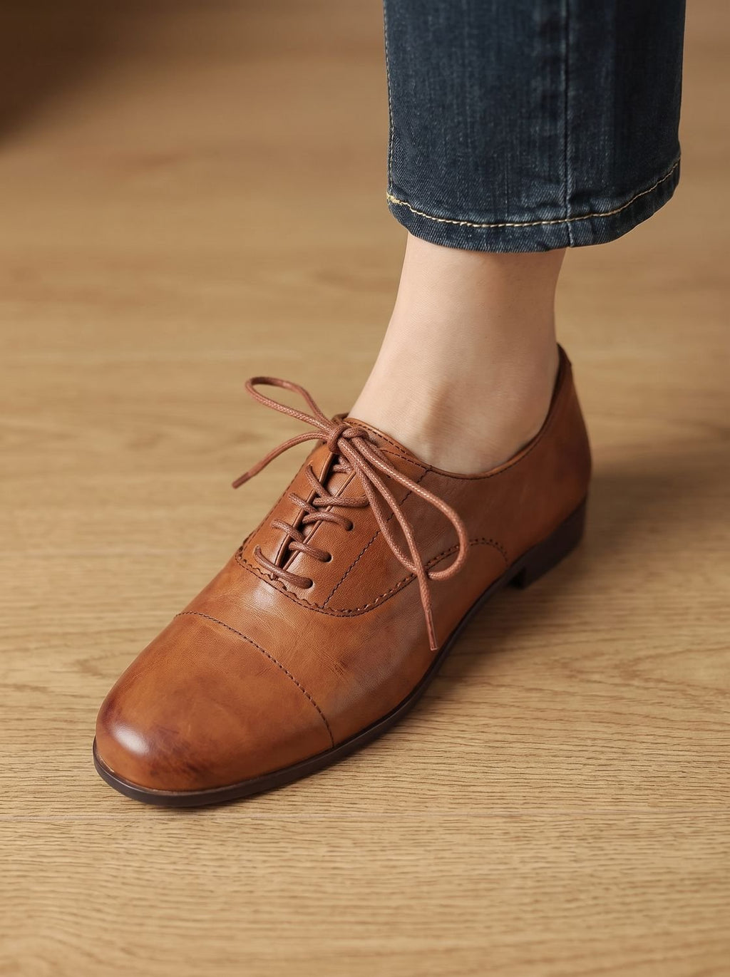 Women's Non-Slip Cushioned Leather Oxford Shoes
