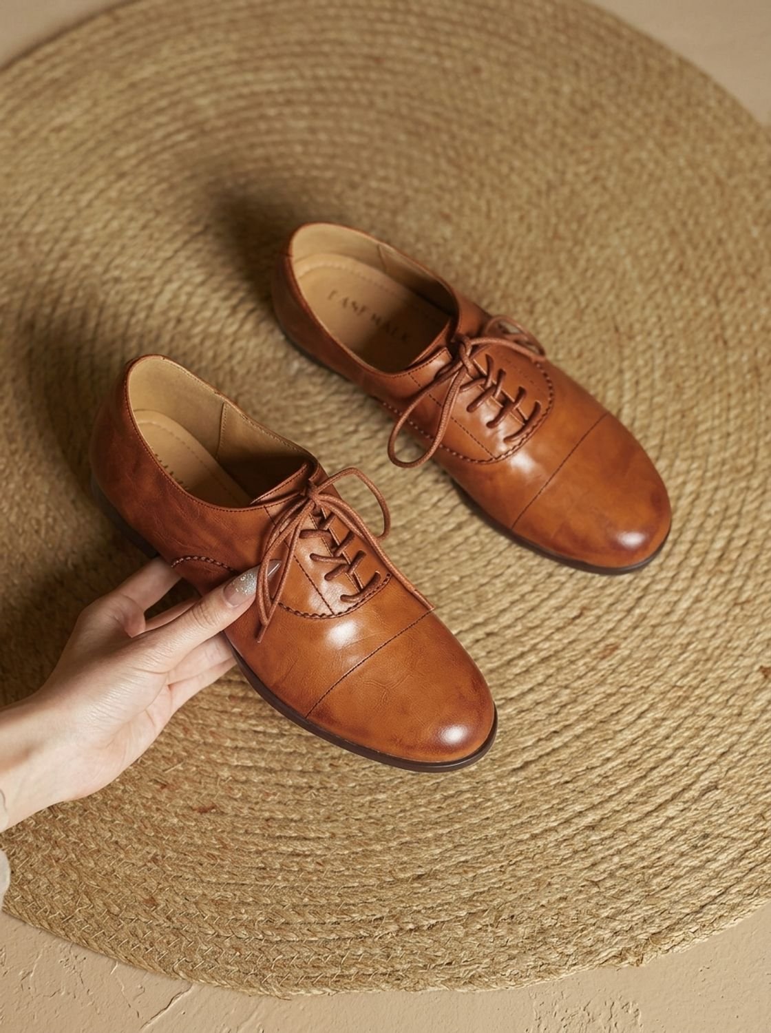 Women's Non-Slip Cushioned Leather Oxford Shoes
