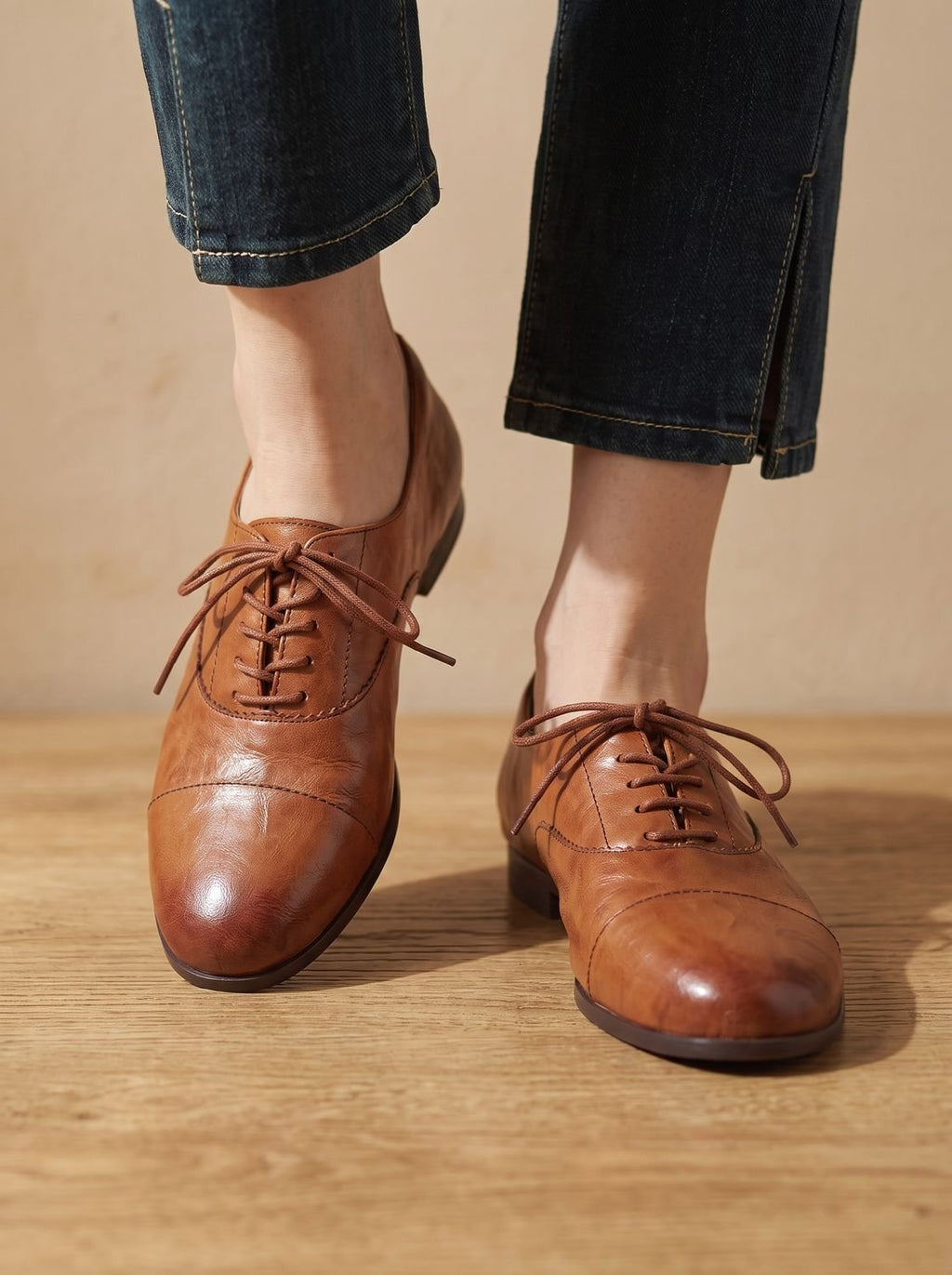 Women's Non-Slip Cushioned Leather Oxford Shoes