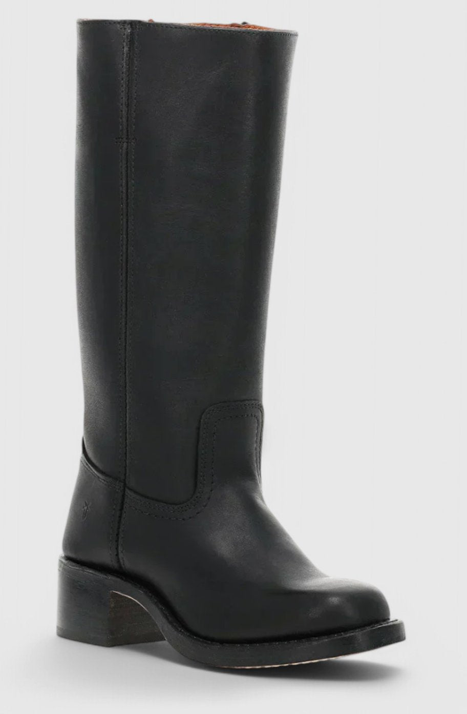 Women's Genuine Leather Knee-High Boots with Stacked Heel