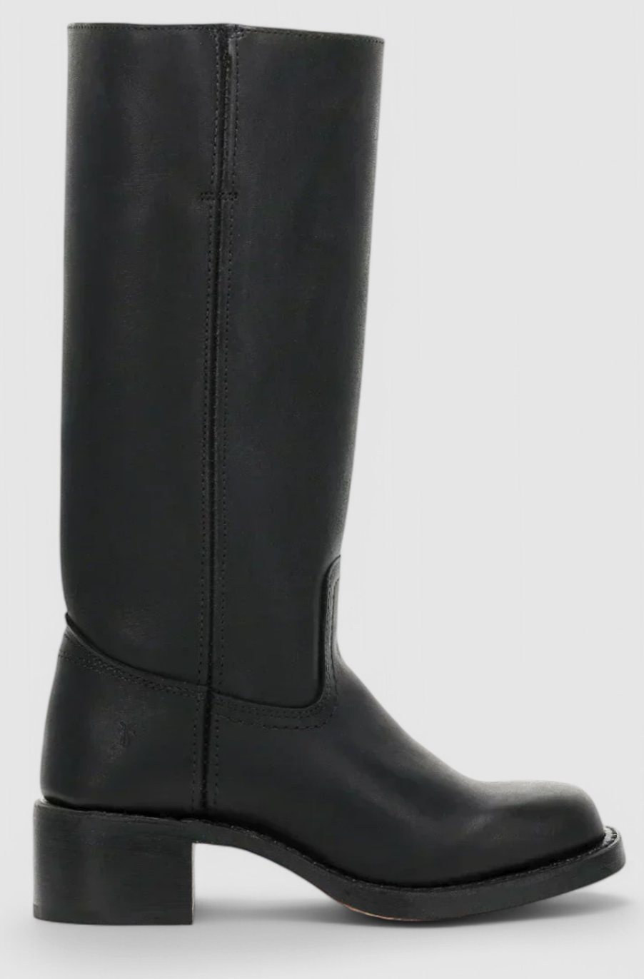 Women's Genuine Leather Knee-High Boots with Stacked Heel