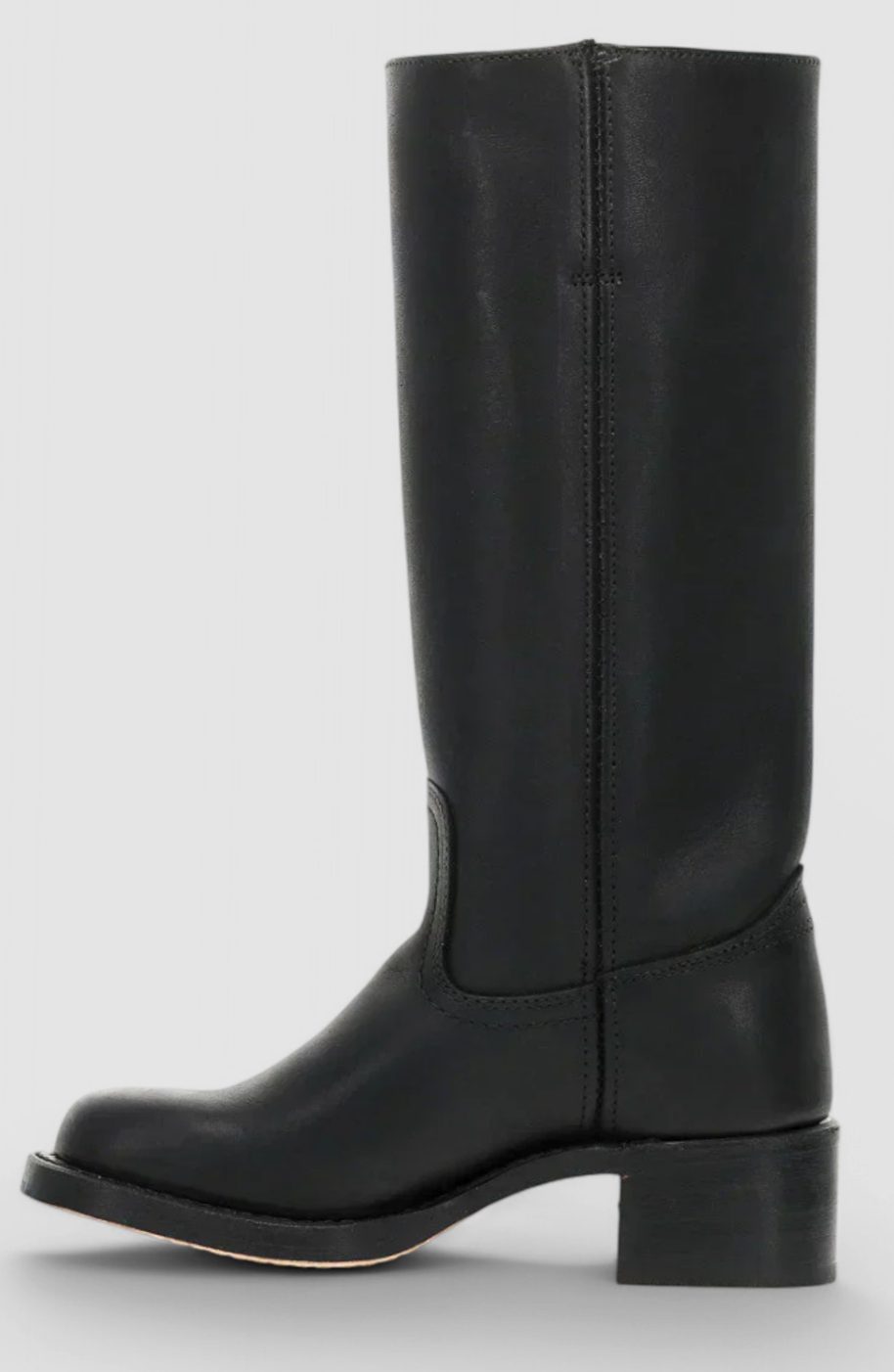Women's Genuine Leather Knee-High Boots with Stacked Heel