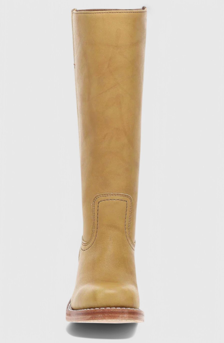 Women's Genuine Leather Knee-High Boots with Stacked Heel