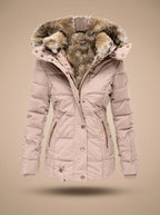 Women's Faux Fur Trim Hooded Longline Puffer Coat