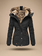 Women's Faux Fur Trim Hooded Longline Puffer Coat