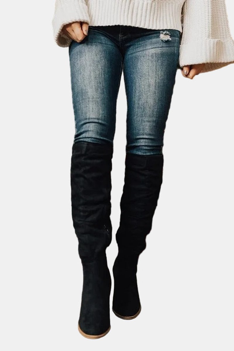 Women's Stretch Over-The-Knee Boots with Cushioned Insole