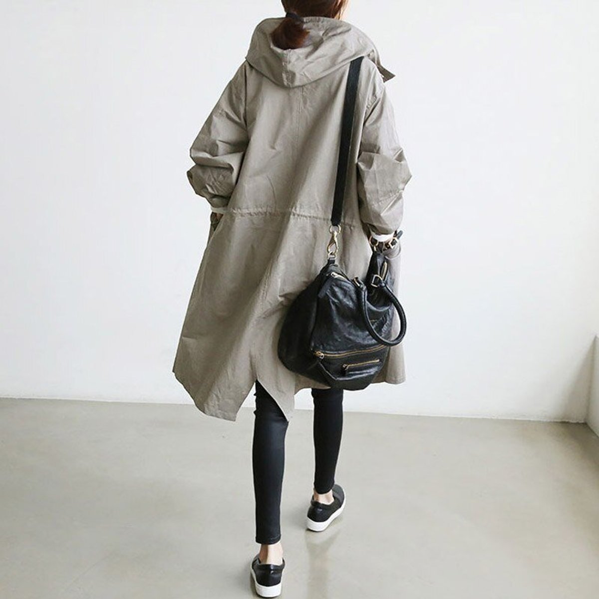 Women's Relaxed Knee-Length Water-Resistant Trench Coat