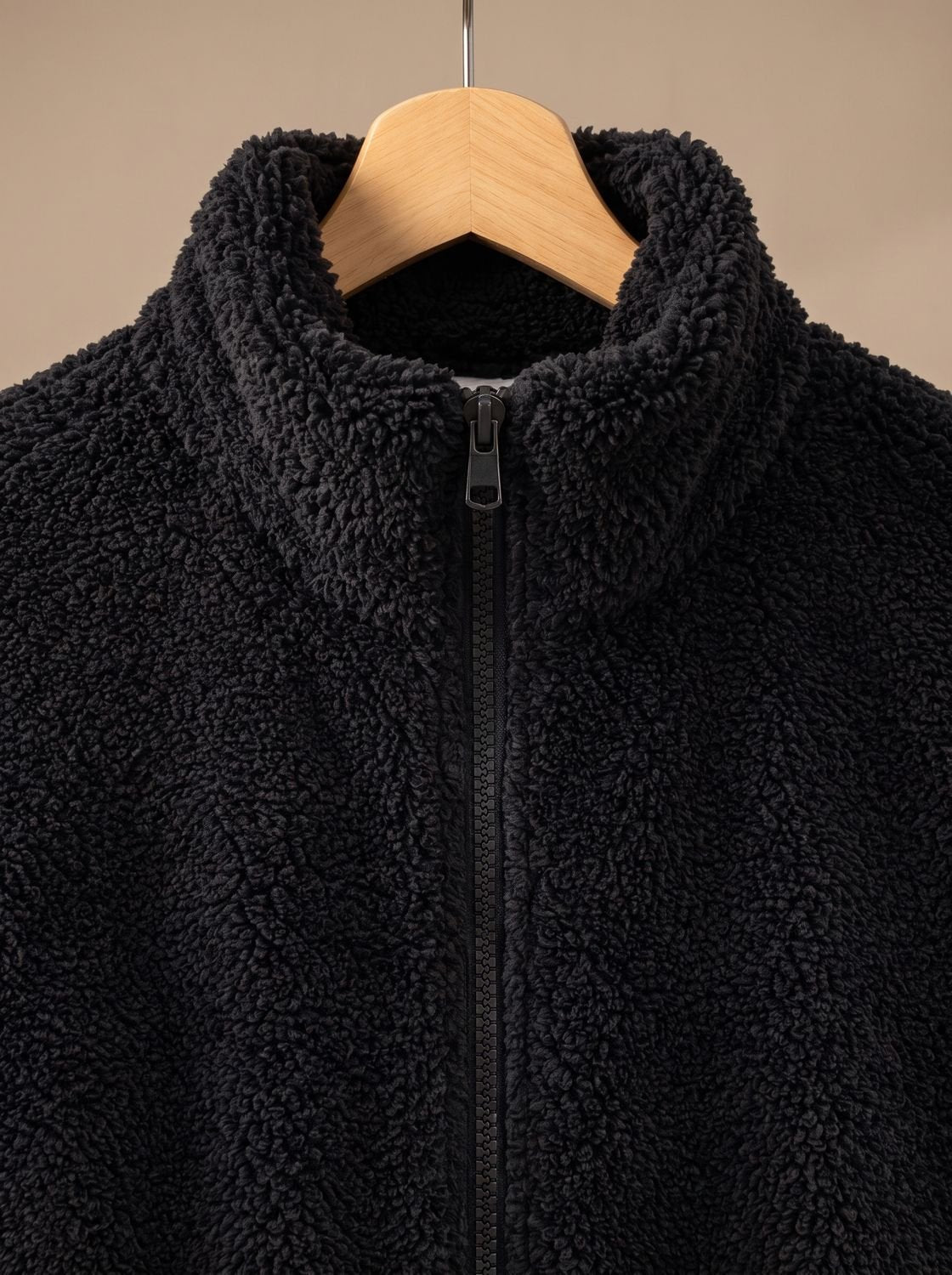 Women's High Neck Zip-Through Plush Jacket