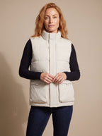 Women's Stand Collar Quilted Puffer Gilet with Flap Pockets