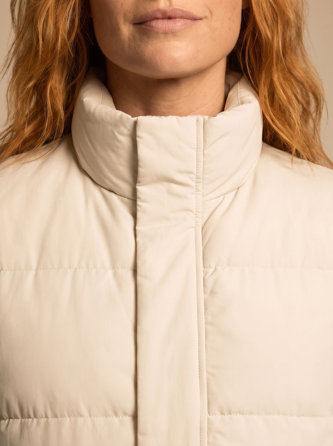 Women's Stand Collar Quilted Puffer Gilet with Flap Pockets