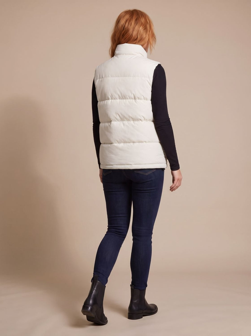 Women's Stand Collar Quilted Puffer Gilet with Flap Pockets
