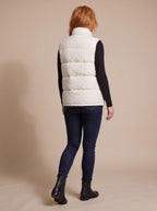 Women's Stand Collar Quilted Puffer Gilet with Flap Pockets