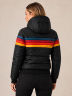 Women's Rainbow Stripe Panel Waterproof Padded Jacket